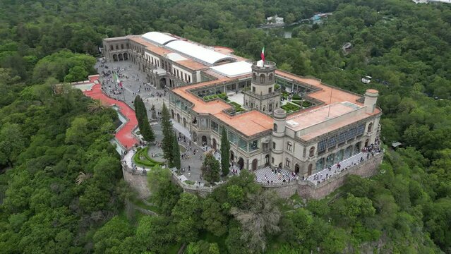 Chapultepec's castle rooftop: an aerial view in the forest