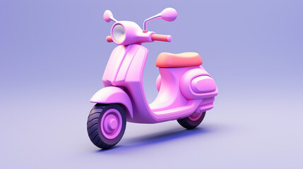 Fototapeta na wymiar Miniature Adorabike: Tiny Cute 3D Motorcycle Delight