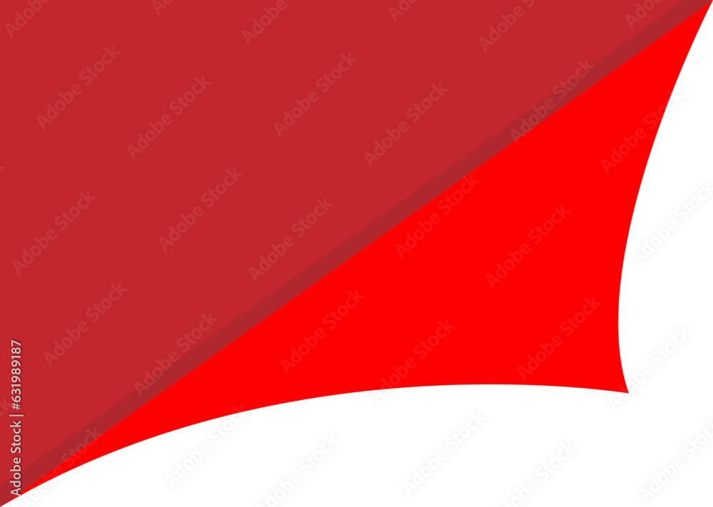 Poster vector red paper curl. curled page corner