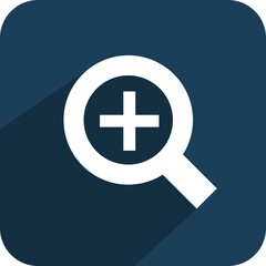 Obraz premium Vector zoom in icon on blue button