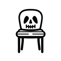 Halloween ghost chair icon, flat design logo, isolated on white background