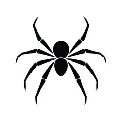 Silhouette spider for decoration for Halloween vector isolated on white background