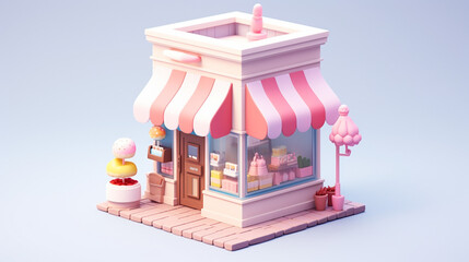 Obraz premium Enchanting Miniature 3D Shop: A Delightful Microcosm of Cuteness