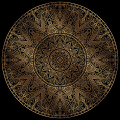 Mehndi Henna Drawing Circular Mandala pattern for tattoo, decoration premium product poster or painting. Decorative ornament in ethnic oriental style. Outline doodle hand draw illustration.