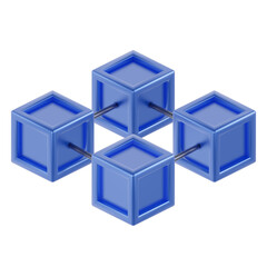 Blockchain Technology 3d icon set