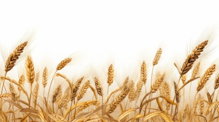 A wheat field border isolated on transparent background