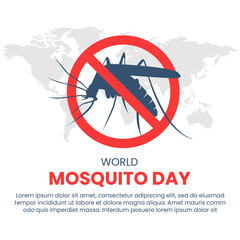 Vector graphic of red cross mosquito good for world mosquito day