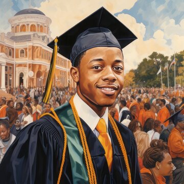 An african american student graduation poster