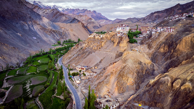 Lamayuru Monastery or Gompa is a tibetan style buddhist monastery in Lamayuru village in Ladakh, north India