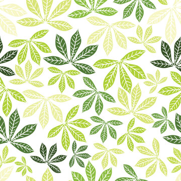 abstract cassava leaf seamless pattern