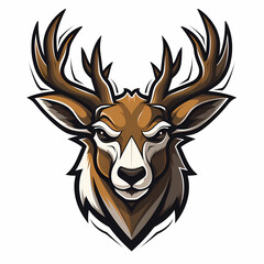 Mascot logo Deer white background
