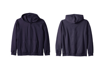 Unisex Midnight Zip Hoodie Front and Back
