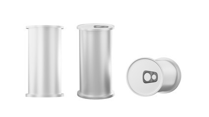 3D rendering of aluminium can, design for soft drink, energy drinks, canned food