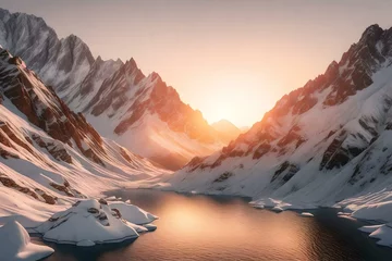 Crédence de cuisine en verre imprimé Tatras sunset in the mountains