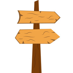 Wooden Board Direction Illustration