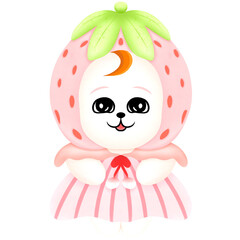 Obraz premium Cute little doll cartoon isolated illustration