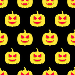 Halloween pumpkin pattern. Halloween pumpkin background. Seamless halloween pumpkin design