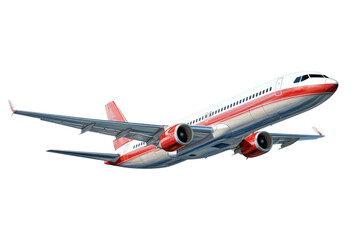 Airplane or aircraft flying in the air isolated on clean png background, business airline flight, aviation concept, with Generative Ai.