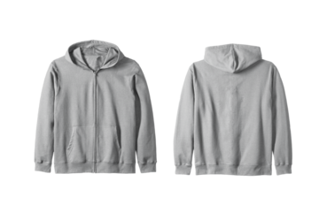 Unisex Slate Zip Hoodie Front and Back