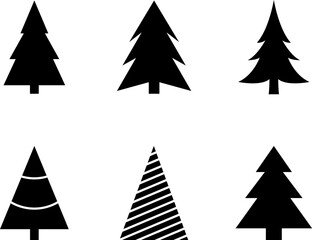 Fototapeta premium Christmas tree, spruce, pine icon vector image.