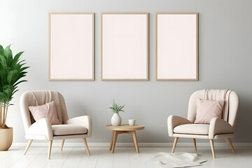 Soft and Cozy Living Area Frame Mockup
, generative ai