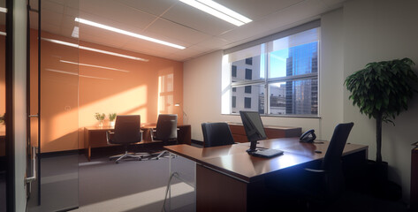 modern office room interior mock up