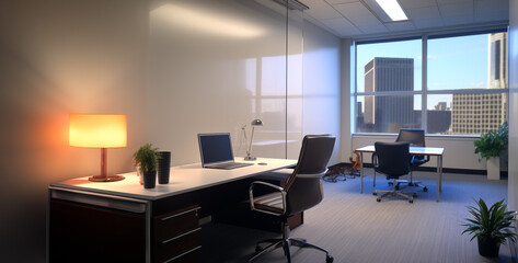 modern office room interior mock up