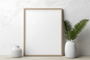 Minimalistic Living Room Frame Mockup, generative ai