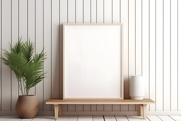 Stylish and Modern Gallery Scene Frame Mockup, generative ai