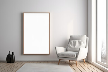Soft and Inviting Interior Decor Frame Mockup, generative ai