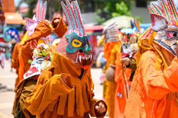 Phi Ta Khon ghost festival in Thailand.