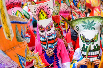 Phi Ta Khon ghost festival in Thailand.