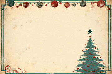 Retro Christmas card design with empty space in the center