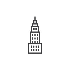 Skyscraper building line icon