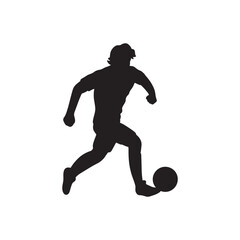 Man play soccer silhouette vector