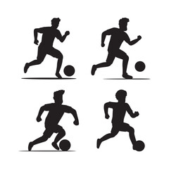 Fototapeta na wymiar Man play soccer silhouette vector