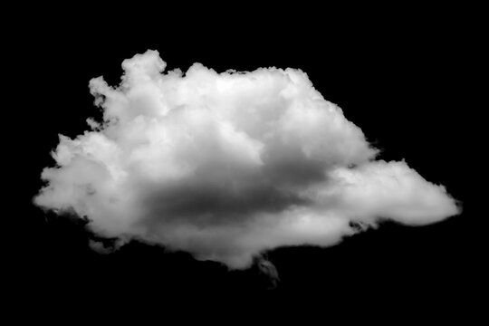 White cloud isolated on a black background realistic cloud - Powered by Adobe