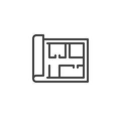 Paper Blueprint line icon