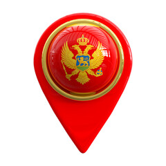 Montenegro Flag Map Pin