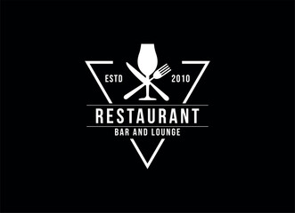 Vintage restaurant label logo design. Retro Vintage Insignia, Logotype, Label or Badge Vector design element, business sign template.