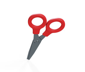 Scissors on a white background. 3d illustration.