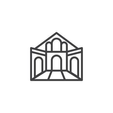 Building atrium line icon