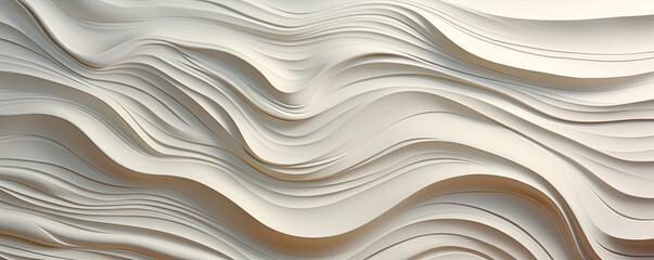 Abstract 3d white geometric background wallpaper, panels. White waves from stucco