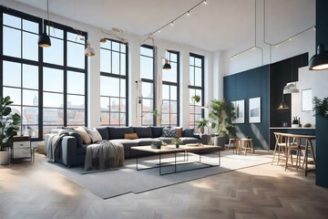 modern living room with furniture