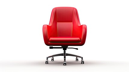 Obraz premium 3d modern red office chair isolated on white background
