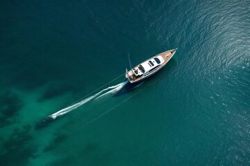 Fototapeta premium motor boat in the sea generated by AI tool