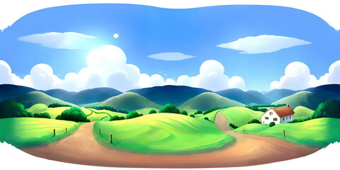 Story Book Style 360 Degree Sky - Generative AI, üretken yapay zeka