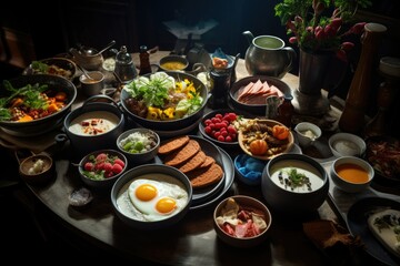 Lavish Breakfast Buffet at a High-End Hotel Restaurant Generative AI