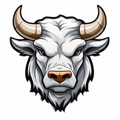 Mascot logo Bull white background