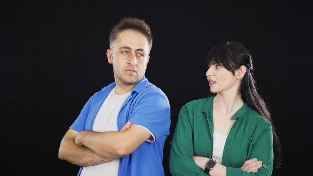 Controversial couple. They're sulking.